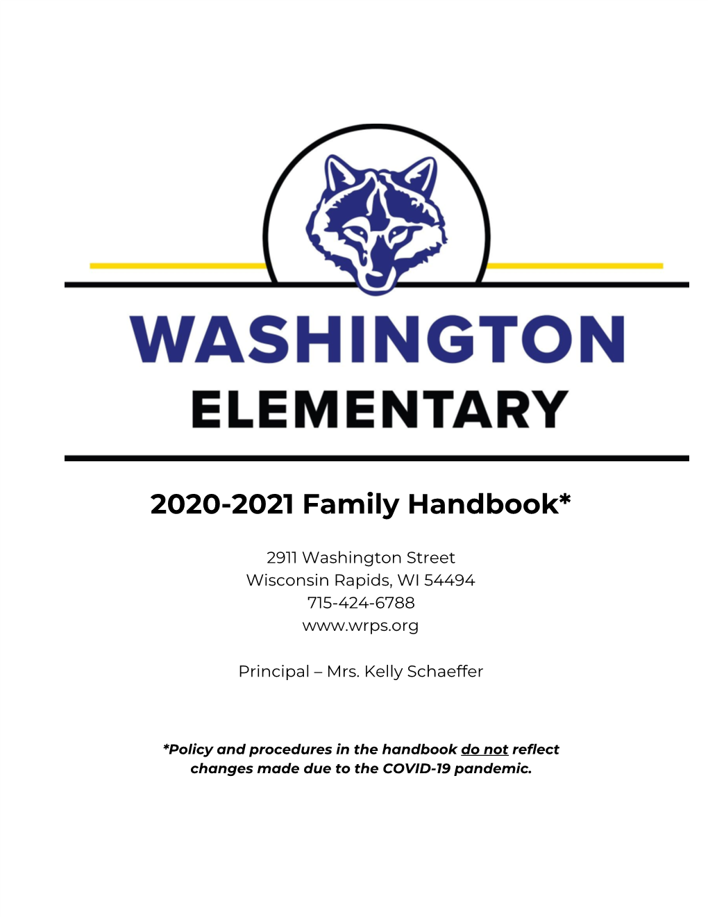 Washington Elementary Student Handbook