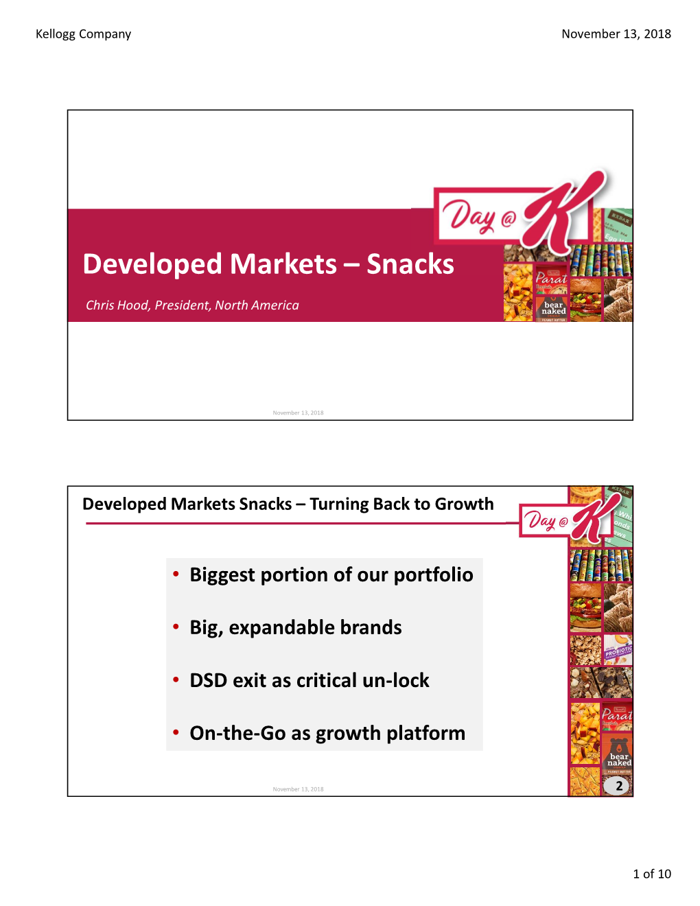 Developed Markets – Snacks