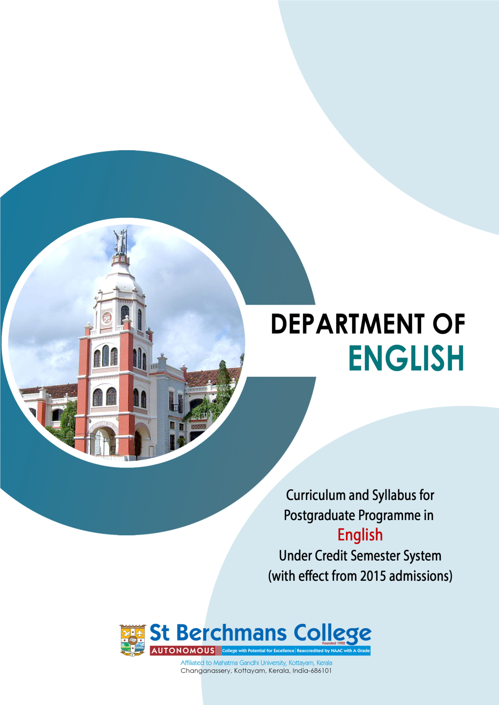 MA English Programme Under the Credit Semester System (SB-CSS- PG)