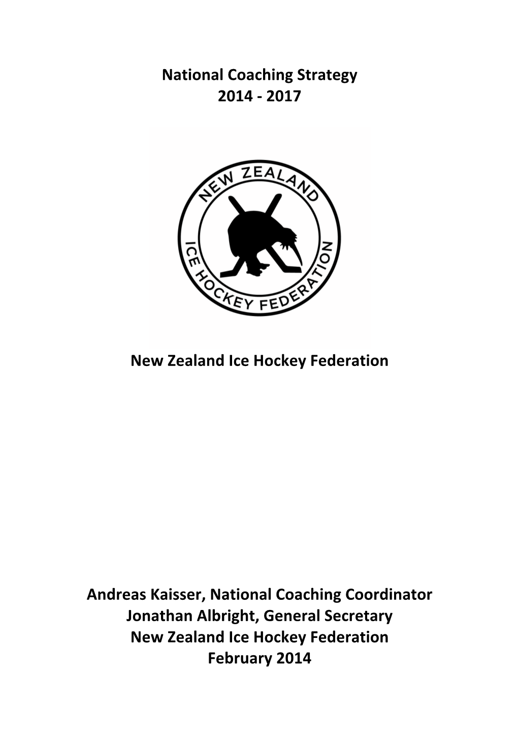 NZIHF Coaching Strategy