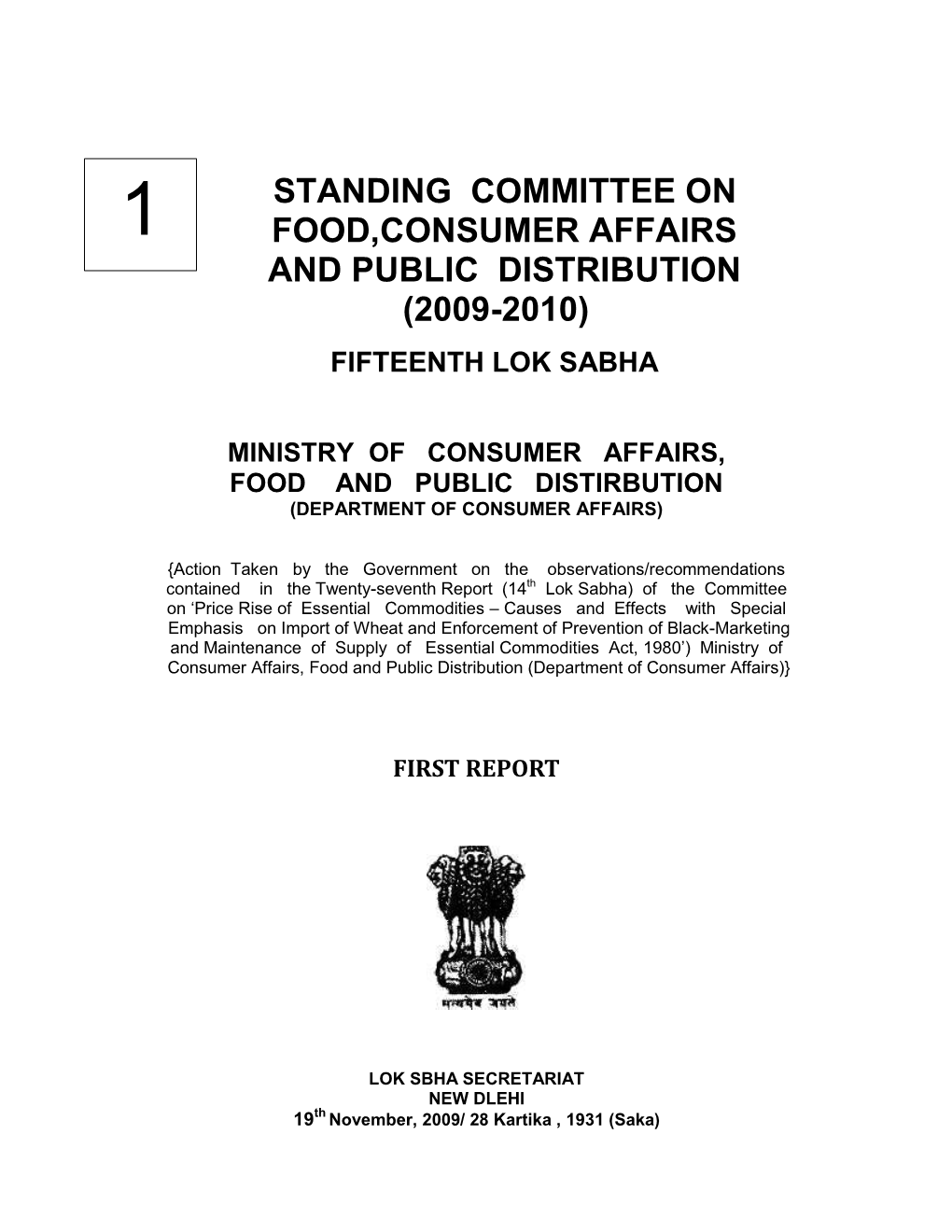 Standing Committee on Food,Consumer Affairs And