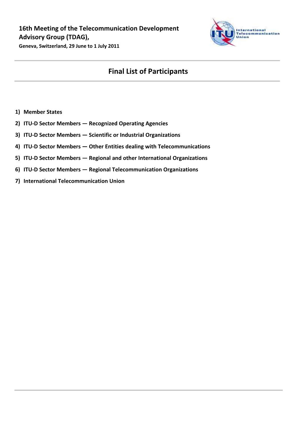 Final List of Participants