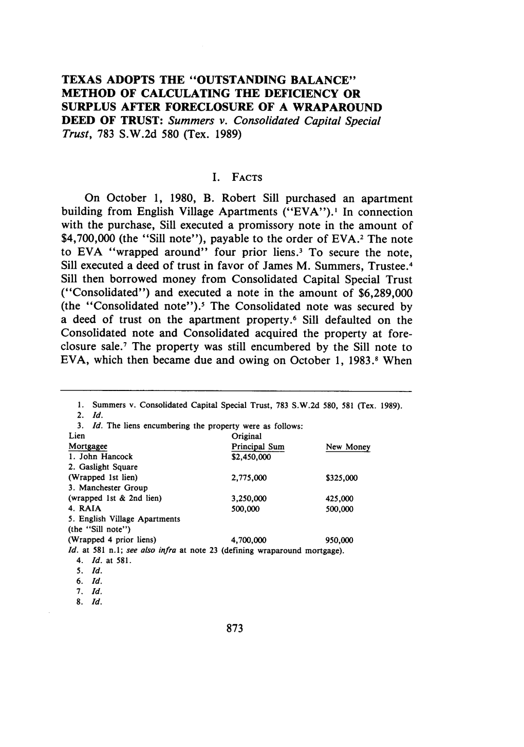 Texas Adopts the Outstanding Balance Method of Calculating The