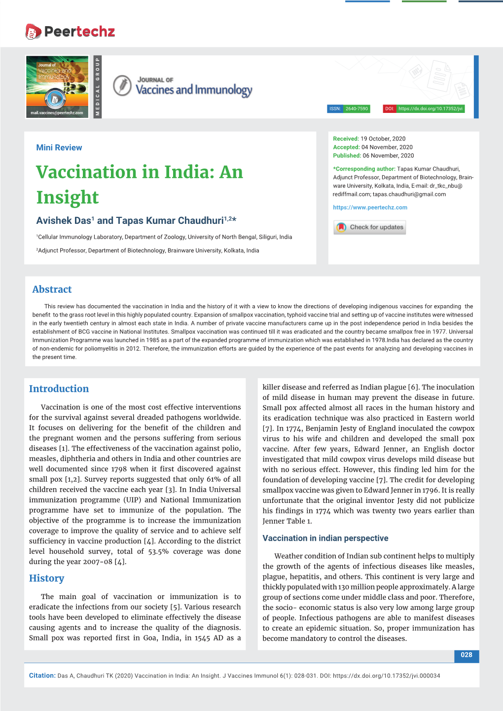 Vaccination in India: an Insight