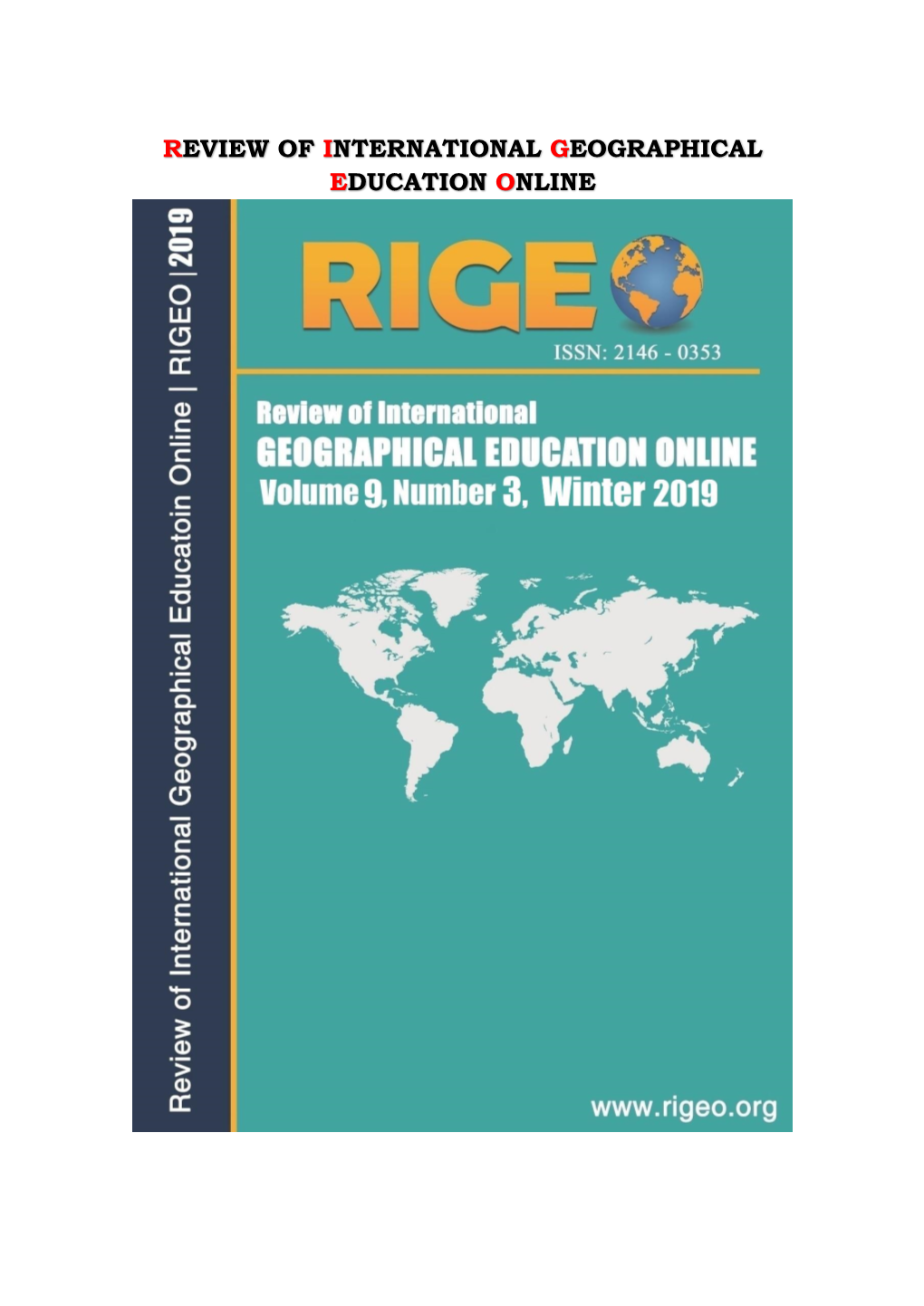 Review of International Geographical Education Online