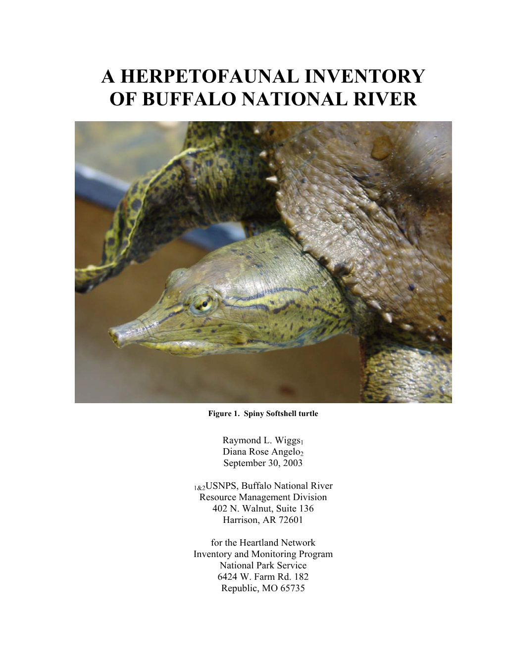 A Herpetofaunal Inventory of Buffalo National River