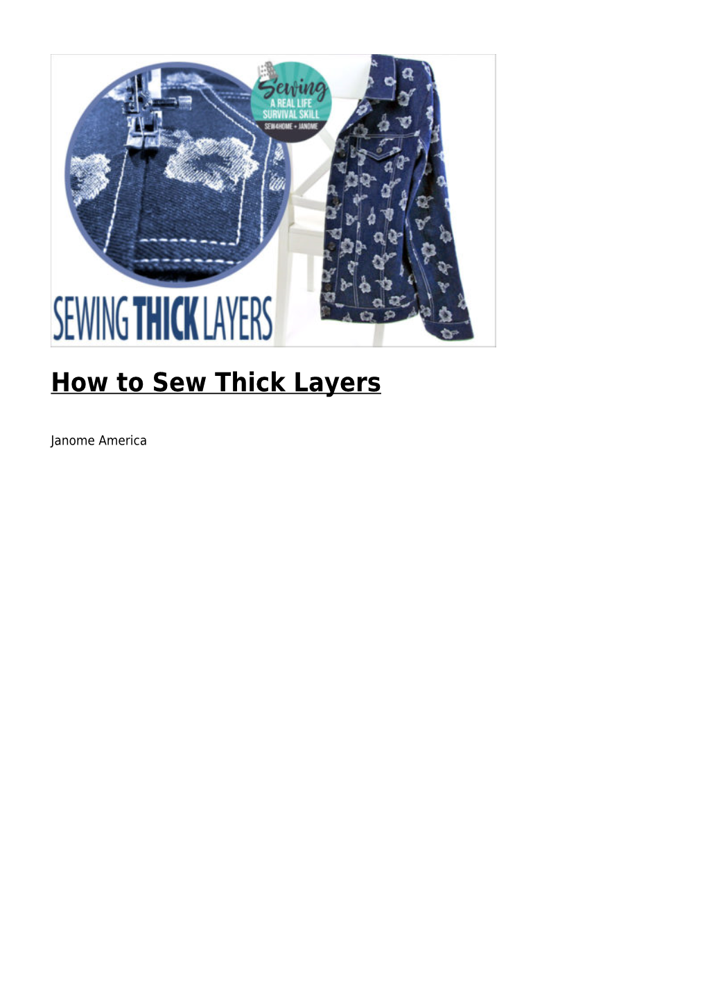 How to Sew Thick Layers