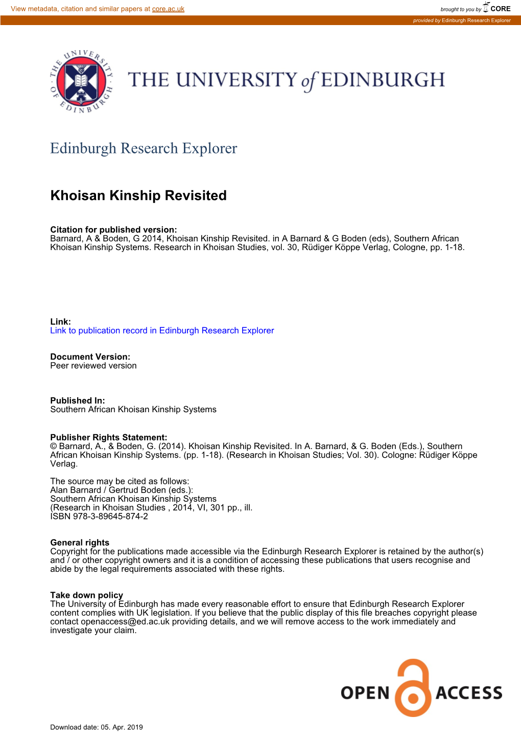 Khoisan Kinship Revisited