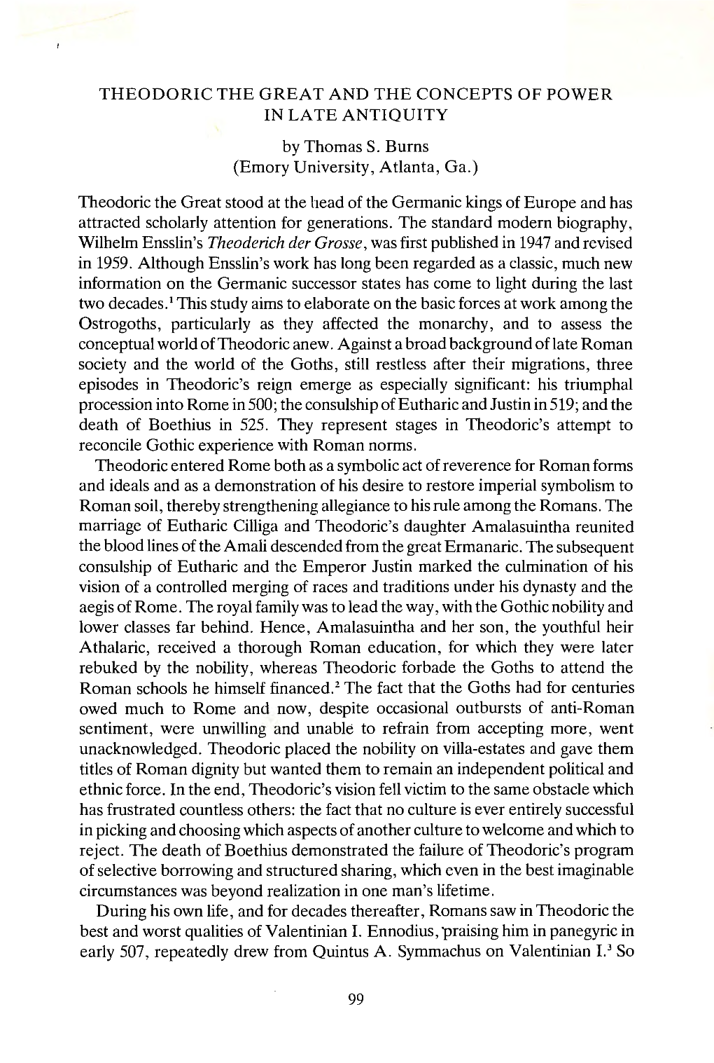 THEODORIC the GREAT and the CONCEPTS of POWER in LATE ANTIQUITY by Thomas S