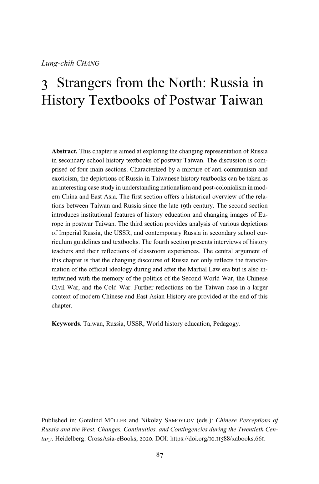 Russia in History Textbooks of Postwar Taiwan