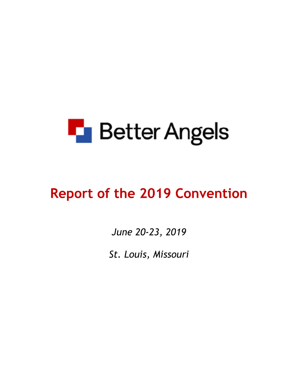 Report of the 2019 Convention