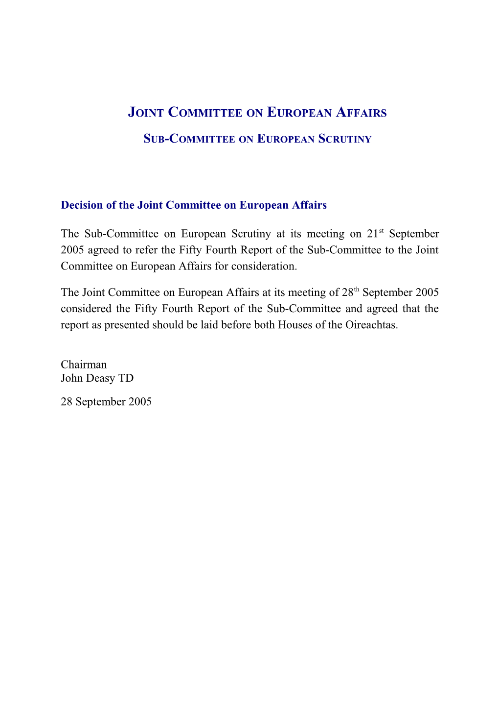 Joint Committee on European Affairs