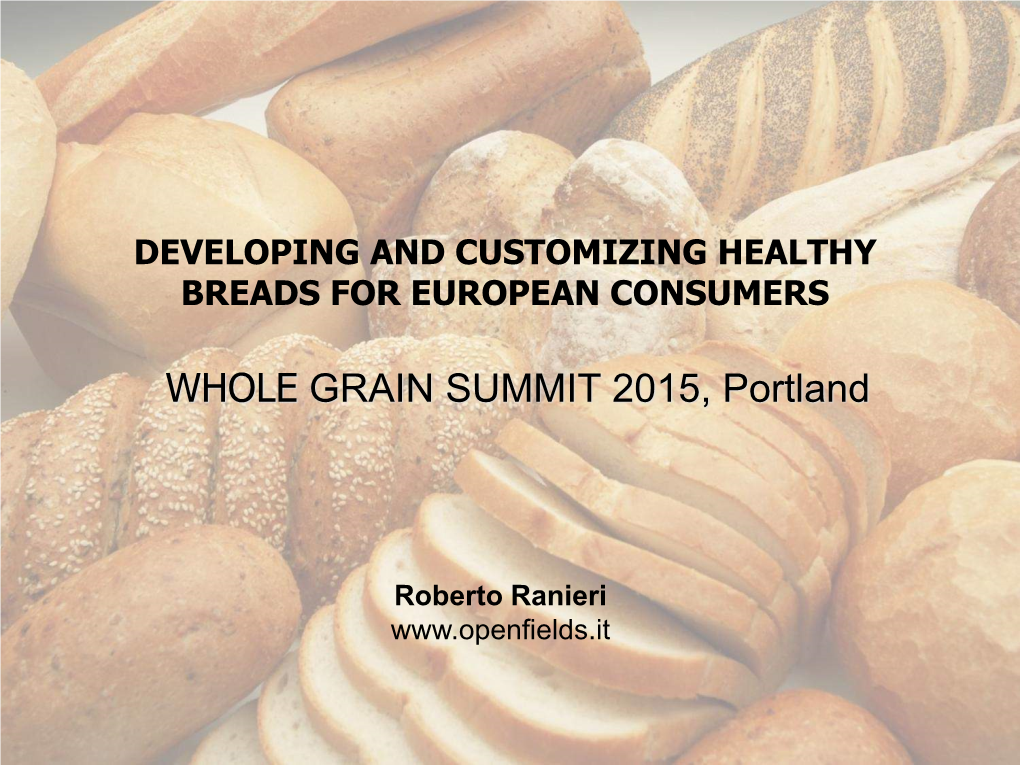 WHOLE GRAIN SUMMIT 2015, Portland