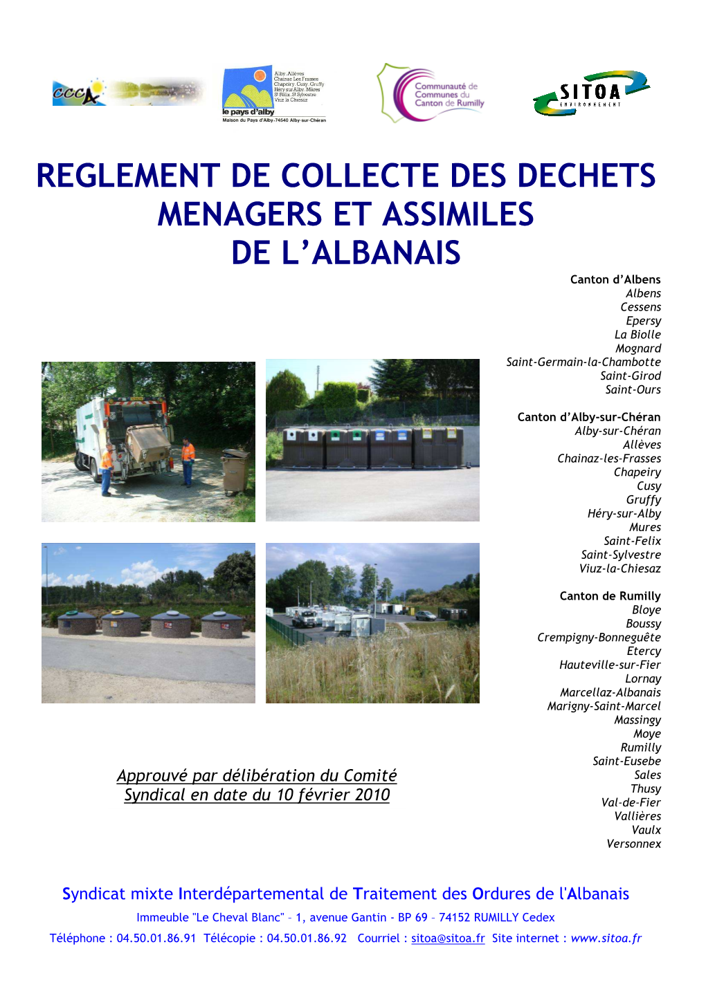 Reglement De Collecte Des Dechets Menagers Et