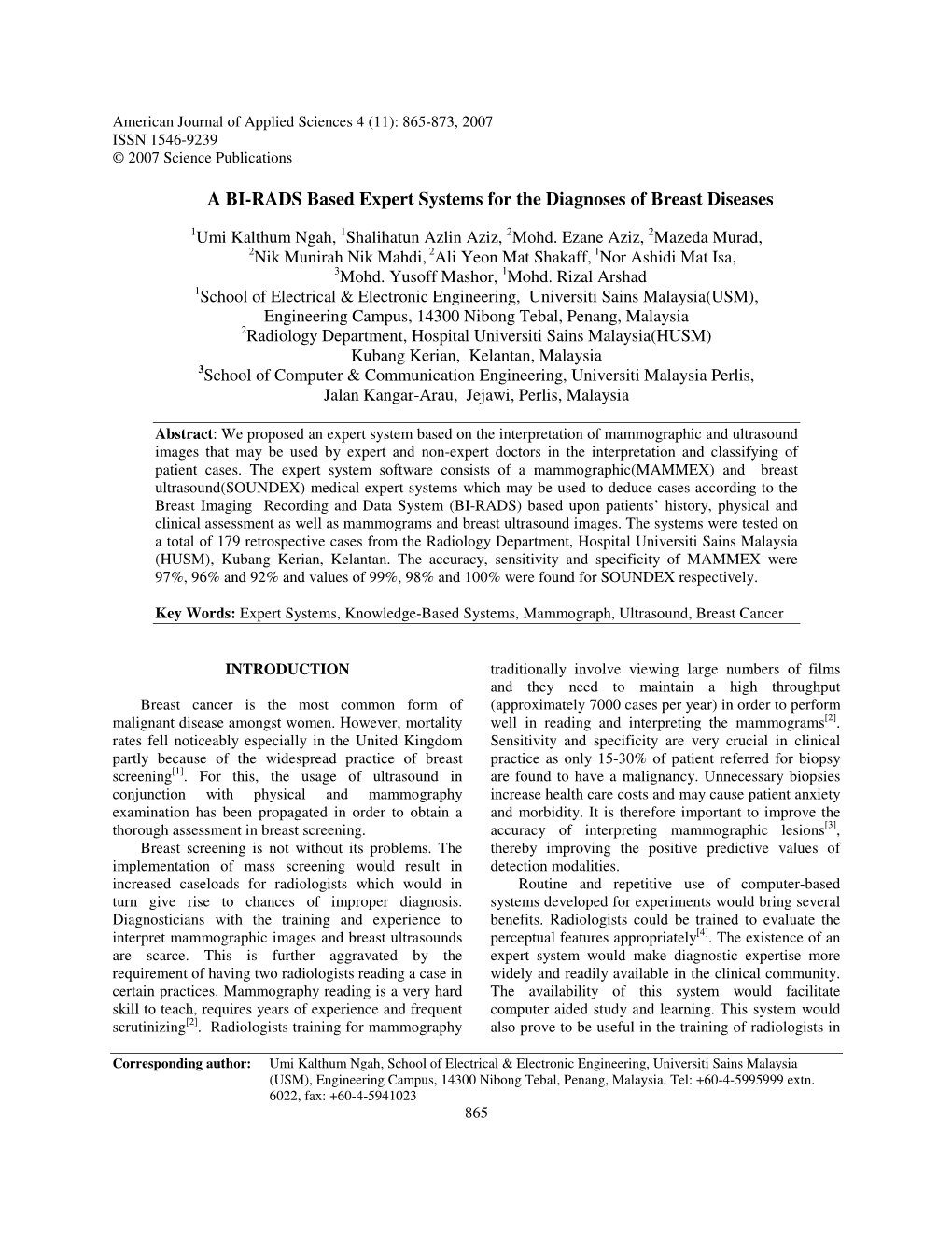 A BI-RADS Based Expert Systems for the Diagnoses of Breast Diseases