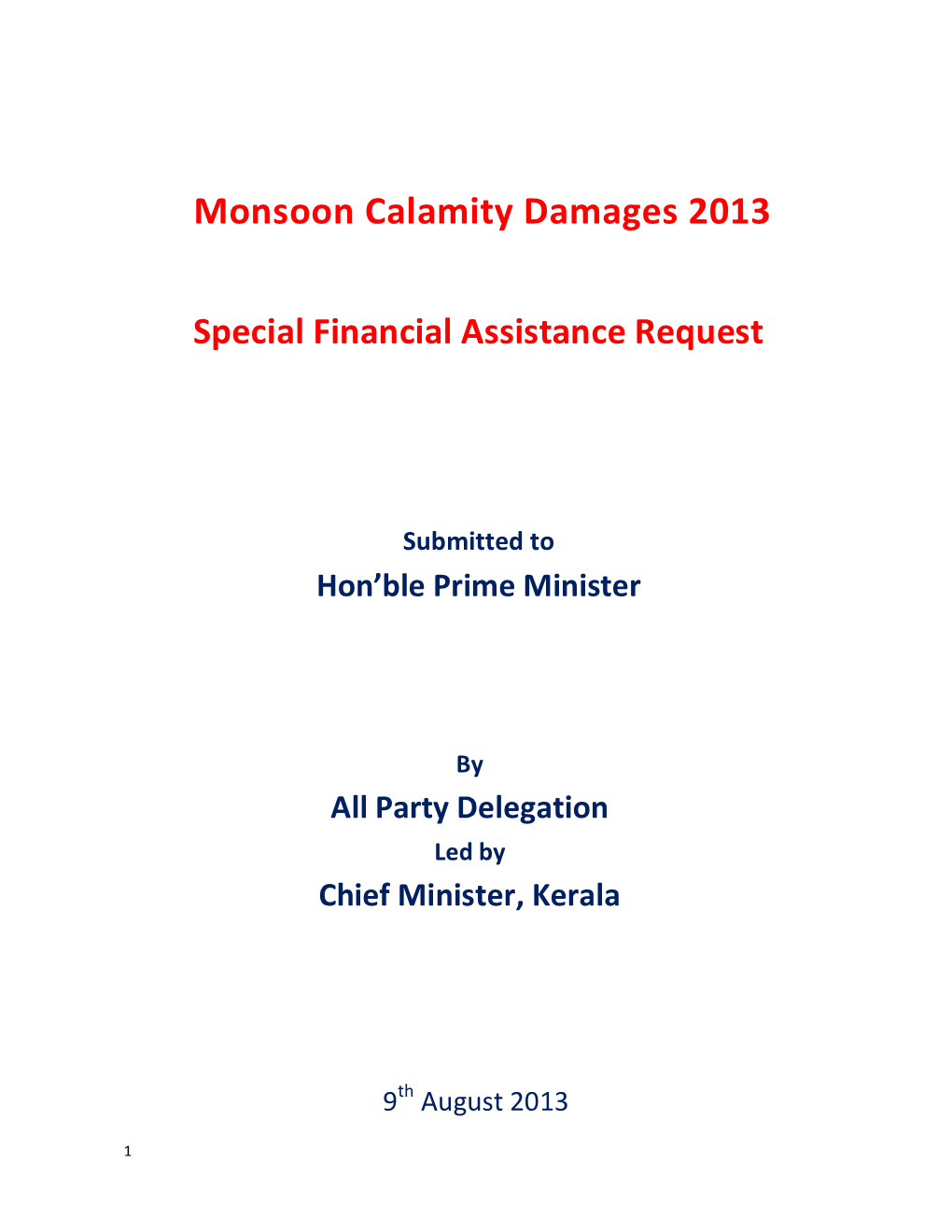 Monsoon Calamity Damages 2013