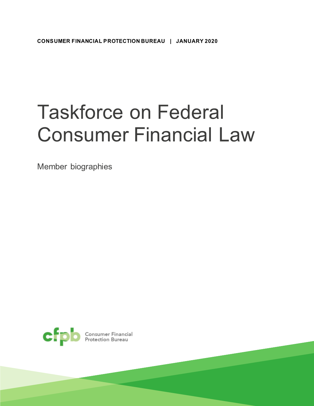 Taskforce on Federal Consumer Financial Law