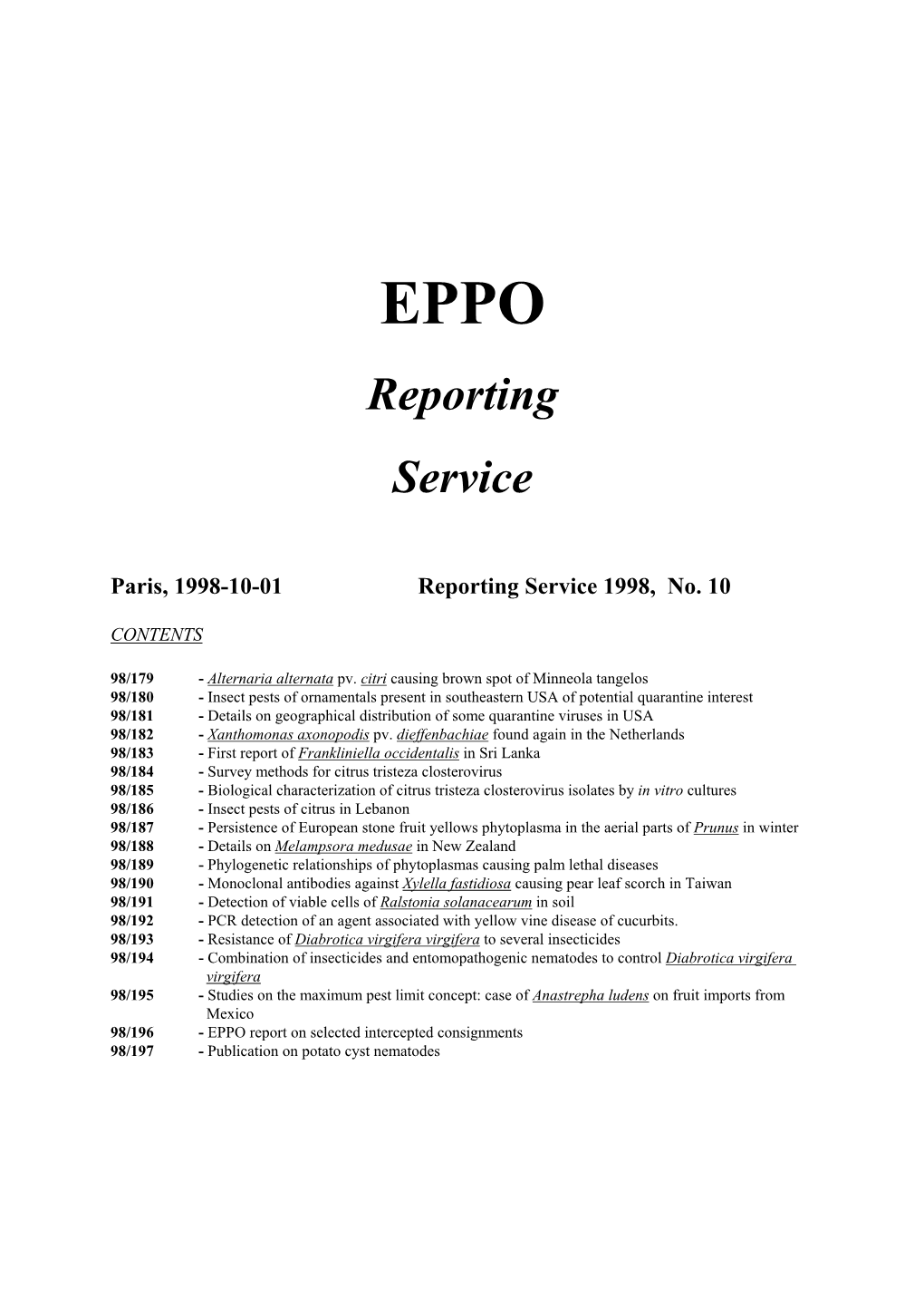 Reporting Service 1998, No