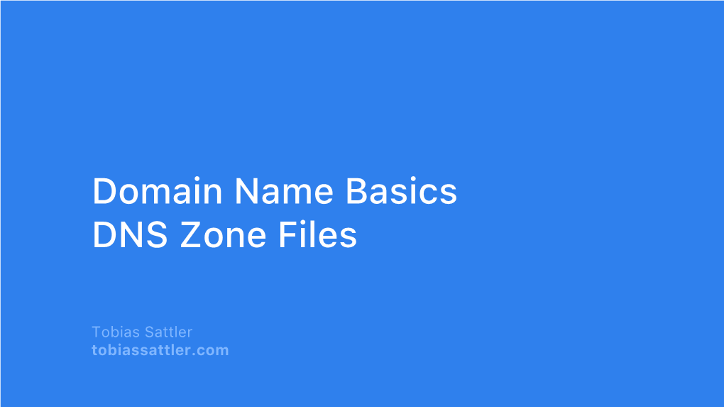 DNS Zone Files