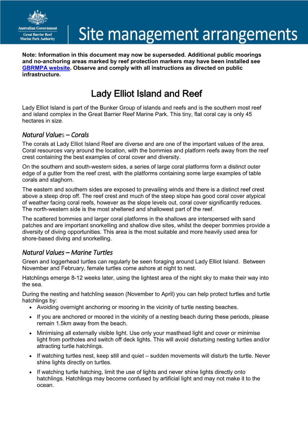 Lady Elliot Island and Reef