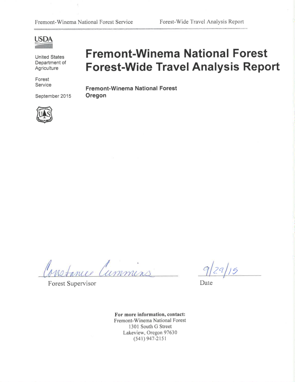 Fremont-Winema National Forest Travel