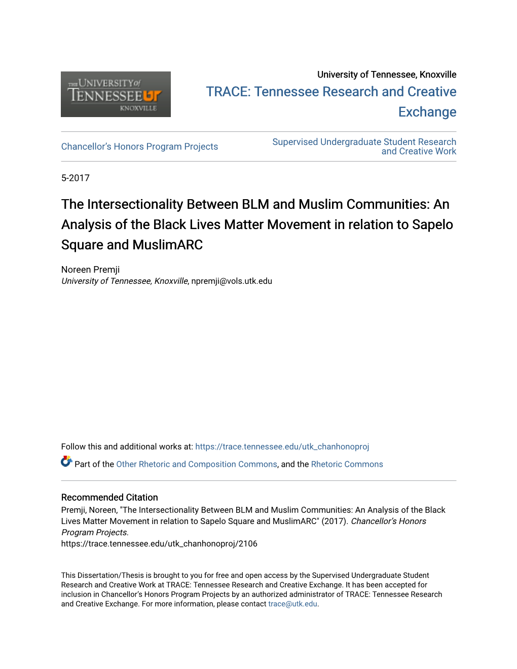 The Intersectionality Between BLM and Muslim Communities: an Analysis of the Black Lives Matter Movement in Relation to Sapelo Square and Muslimarc