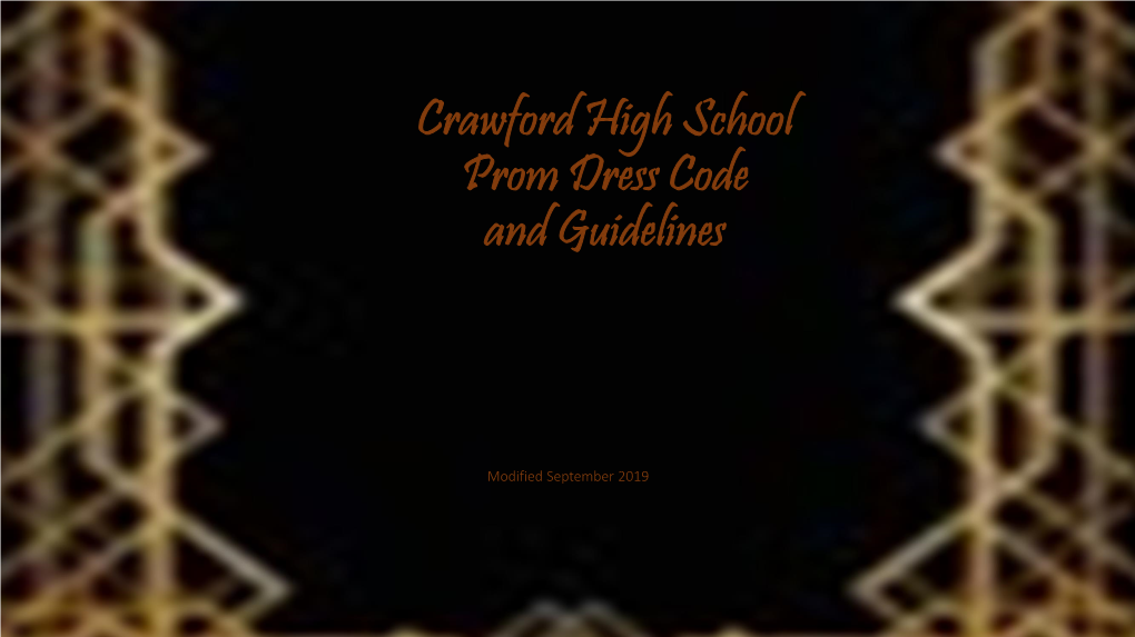 Crcrawford High School Prom Dress Code