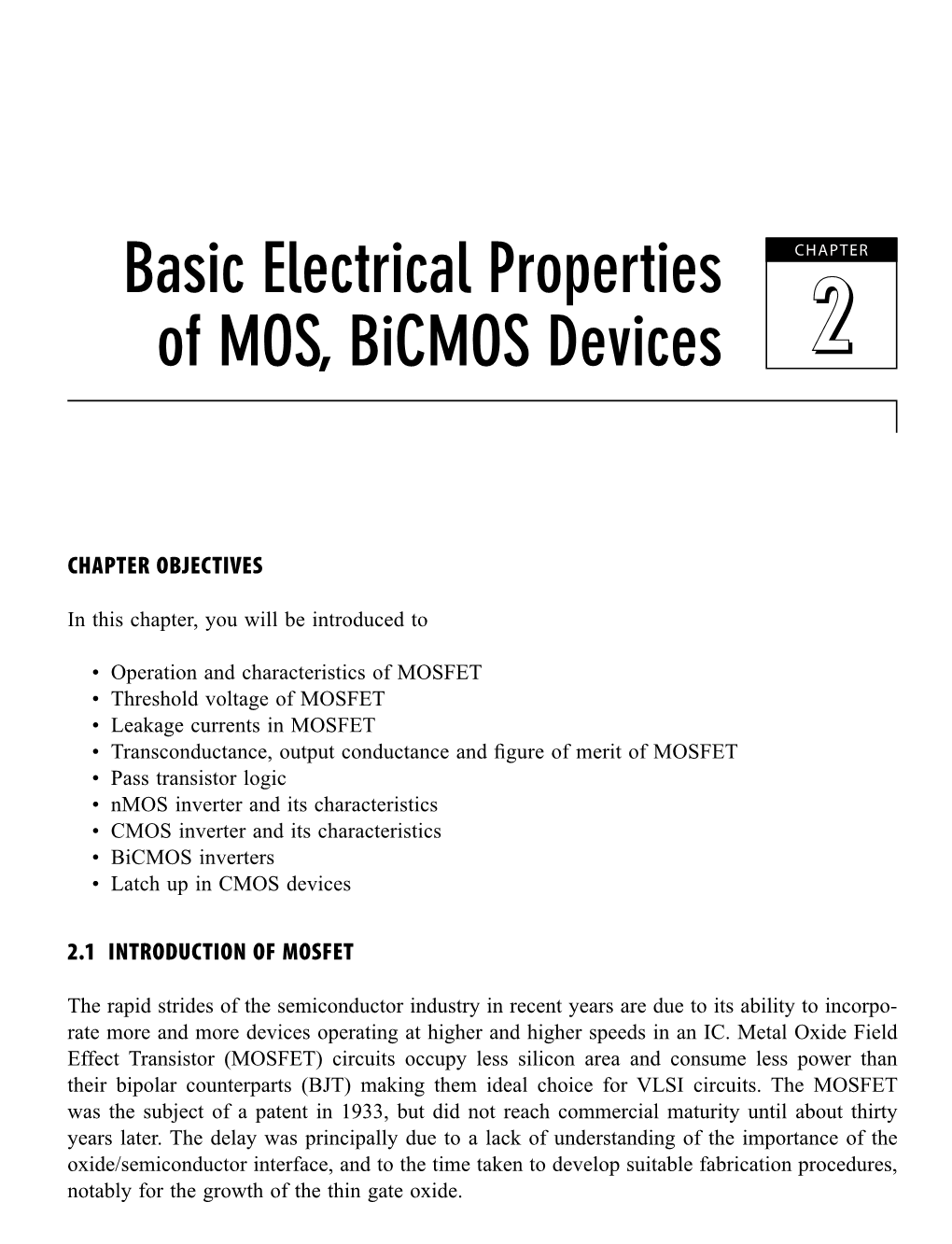 Basic Electrical Properties of MOS, Bicmos Devices  47