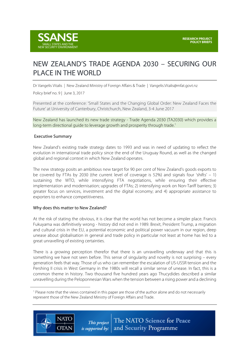 New Zealand's Trade Agenda 2030