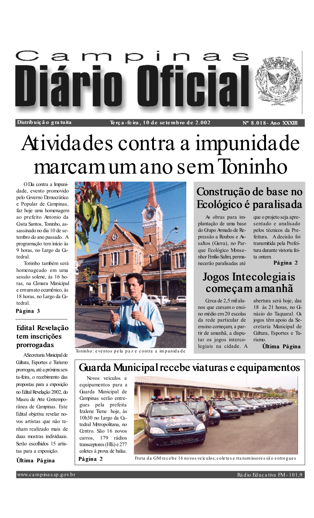 Atividades Contra a Impunidade Marcam Um Ano Sem Toninho