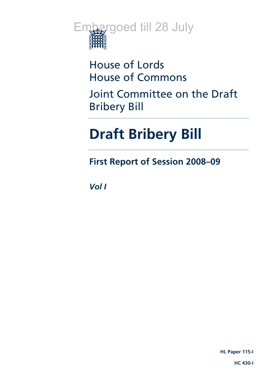 Draft Bribery Bill