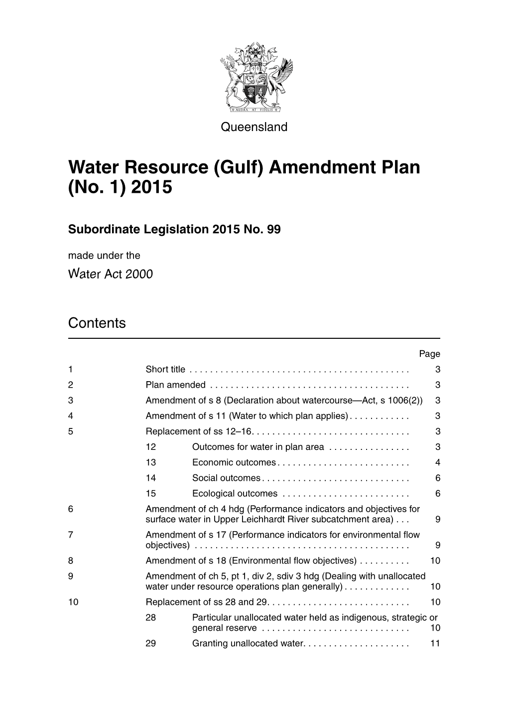 Water Resource (Gulf) Amendment Plan (No