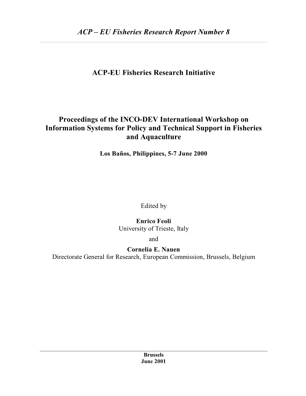 ACP – EU Fisheries Research Report Number 8