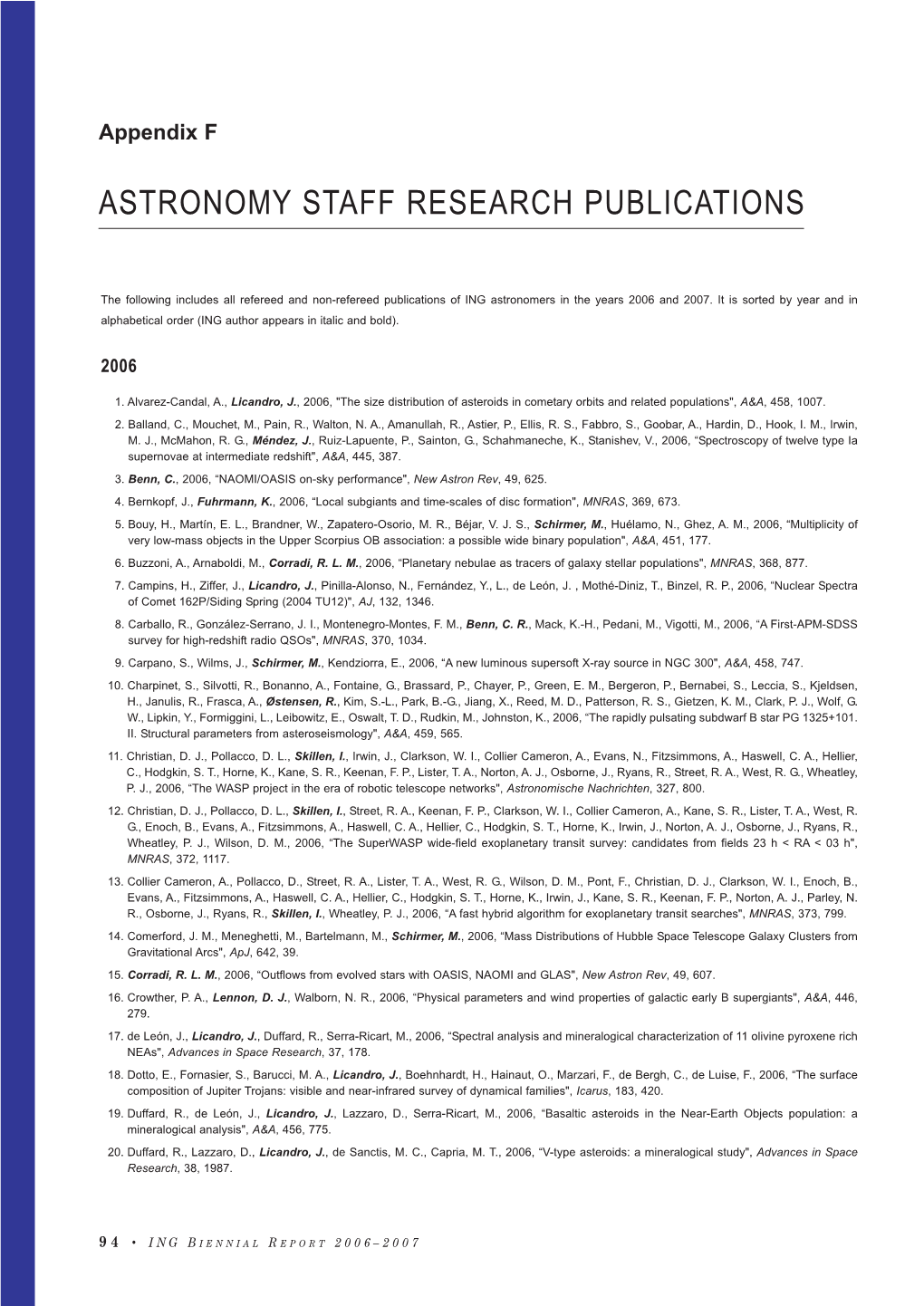 Astronomy Staff Research Publications