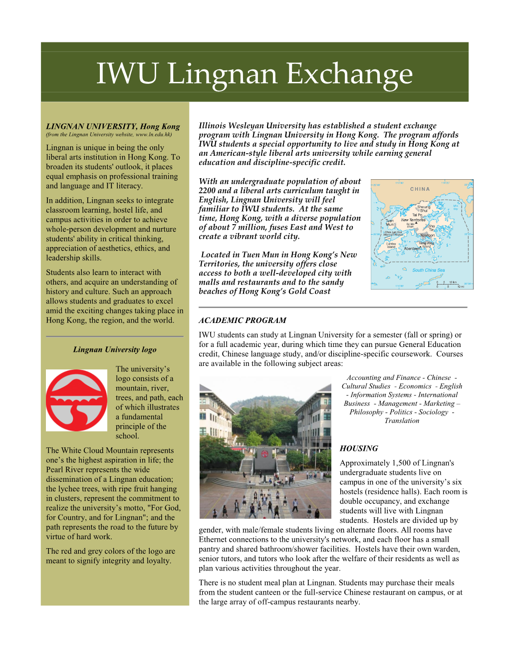IWU Lingnan Exchange