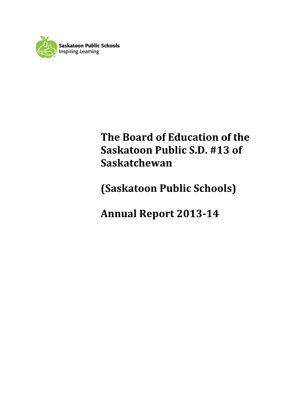 (Saskatoon Public Schools) Annual Report 2013-14