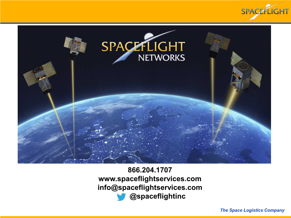 Spaceflight Networks • Spaceflight Networks Overview • Services and Pricing