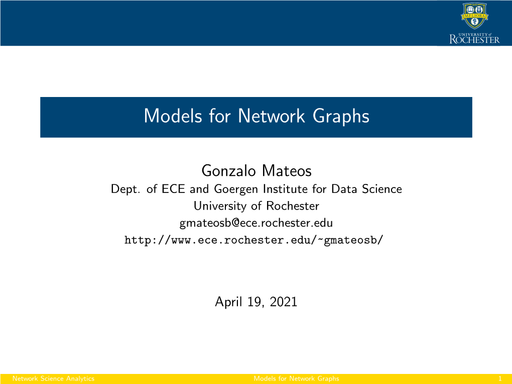 Models for Network Graphs