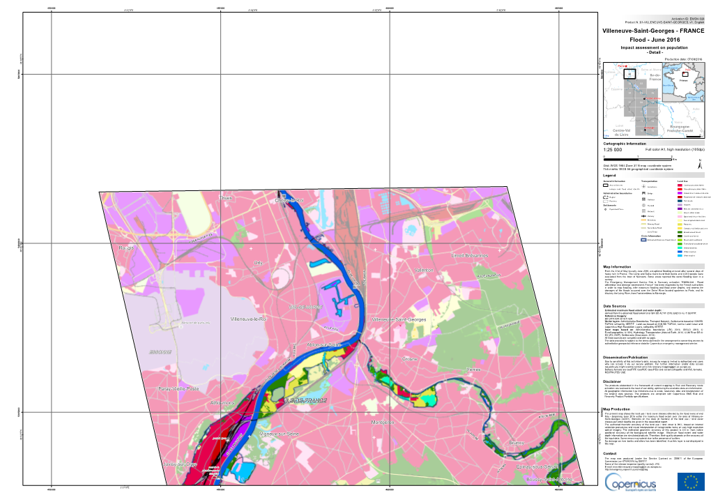 Villeneuve-Saint-Georges - FRANCE Flood - June 2016 Impact Assessment on Population - Detail - N " 0 ' 8 N " 4 P Roduction Date: 07/09/2016 ° 0 ' 8 8 4 4