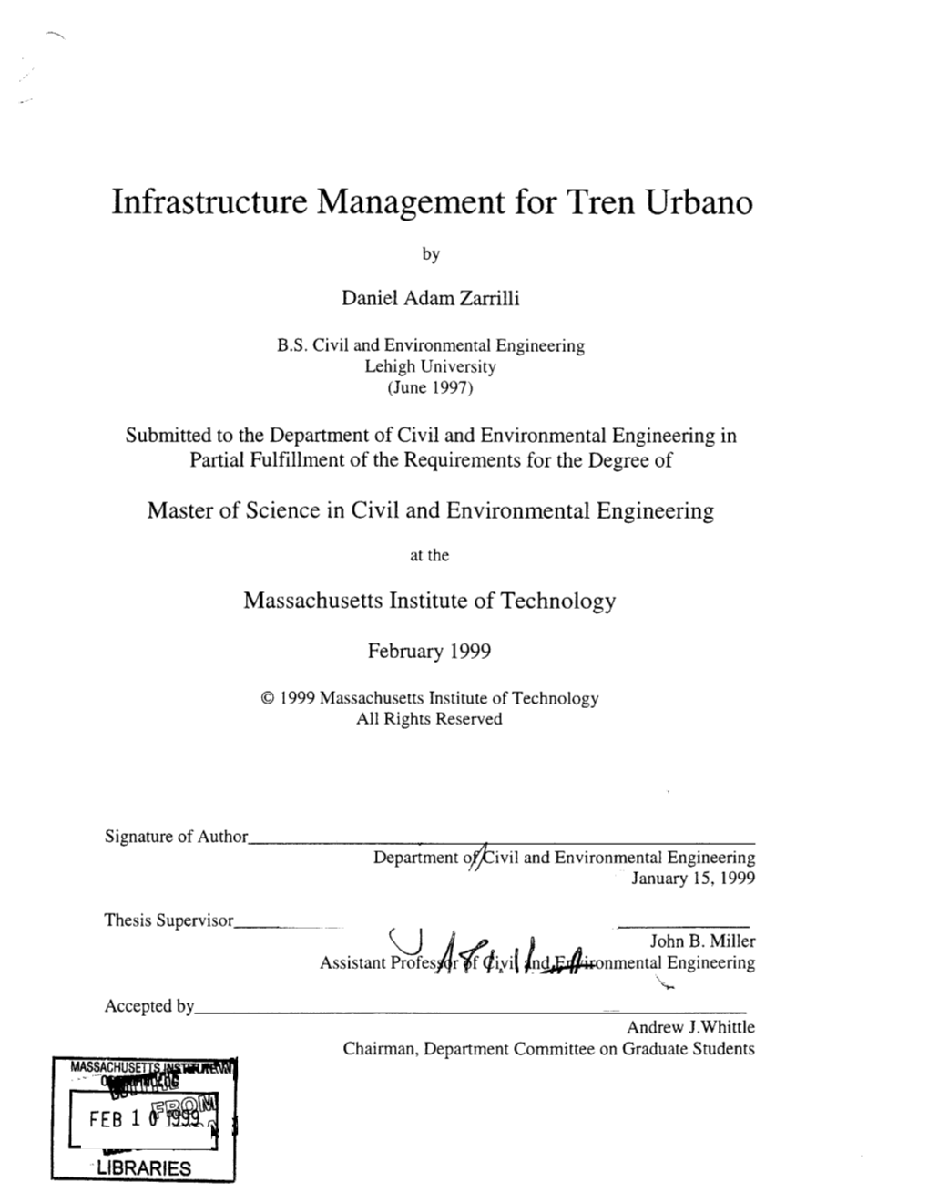 Infrastructure Management for Tren Urbano