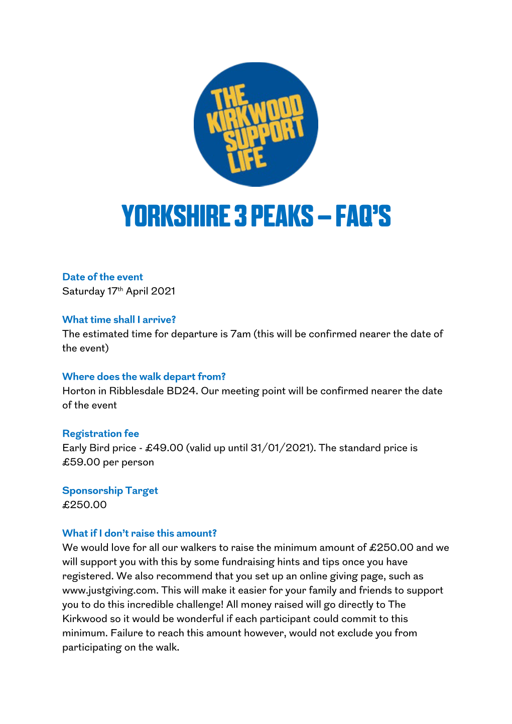 Yorkshire 3 Peaks – Faq's
