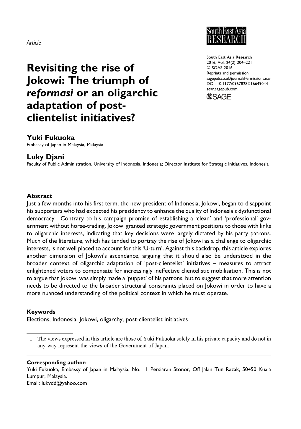 Revisiting the Rise of Jokowi