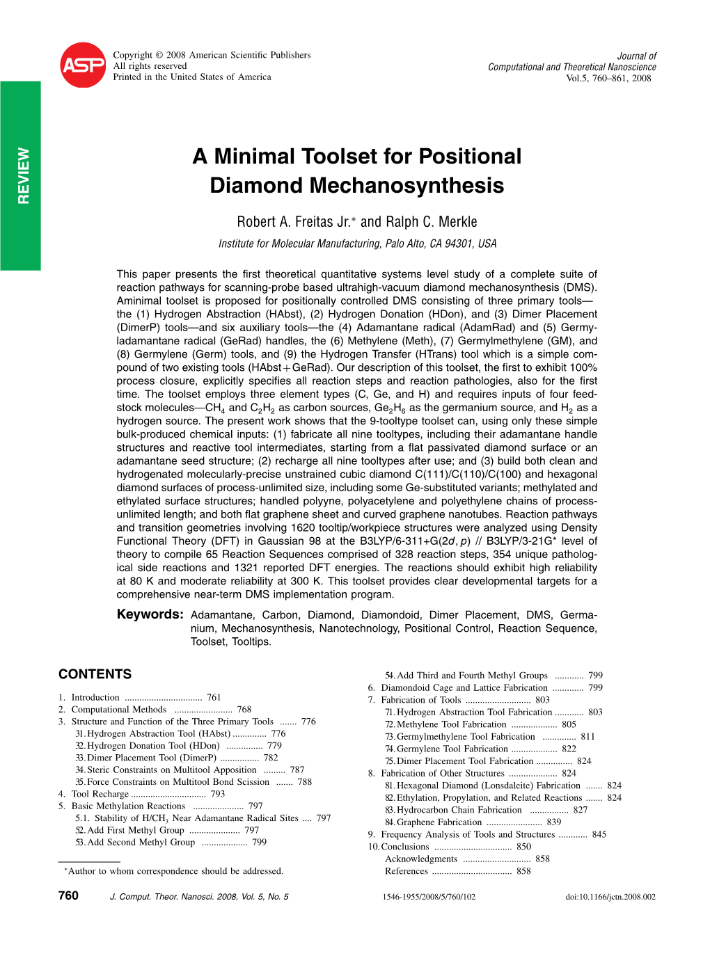 A Minimal Toolset for Positional Diamond Mechanosynthesis