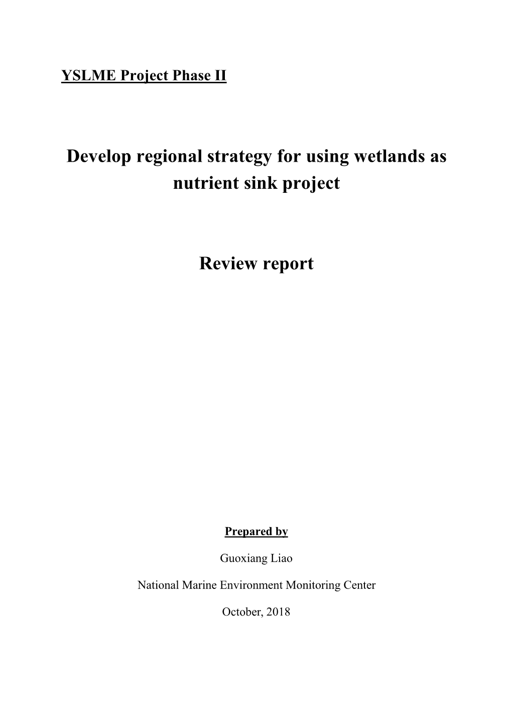 Develop Regional Strategy for Using Wetlands As Nutrient Sink Project