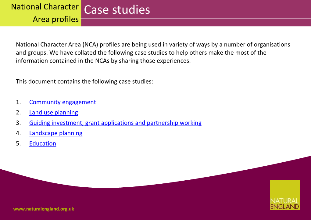 National Character Area Case Studies