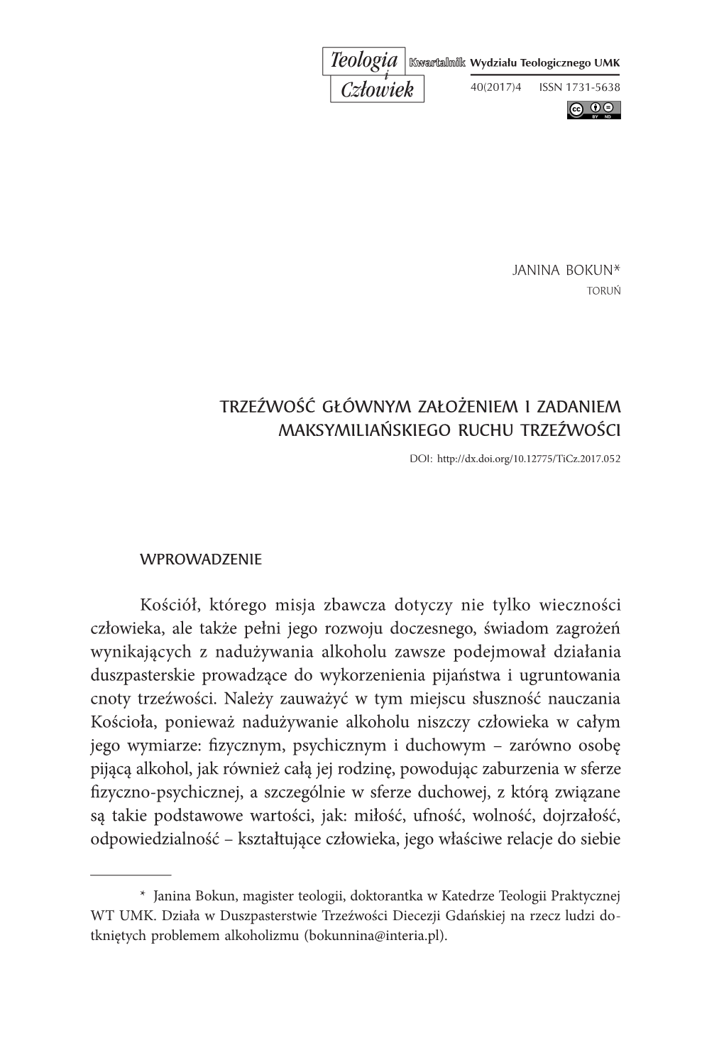 Trzeźwość Głównym Założeniem I Zadaniem Maksymiliańskiego Ruchu Trzeźwości