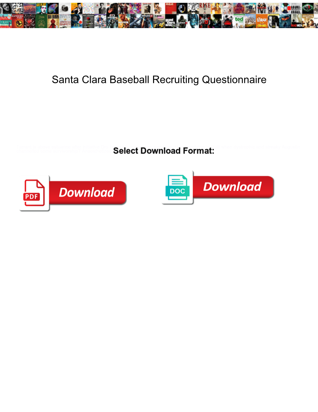 Santa Clara Baseball Recruiting Questionnaire