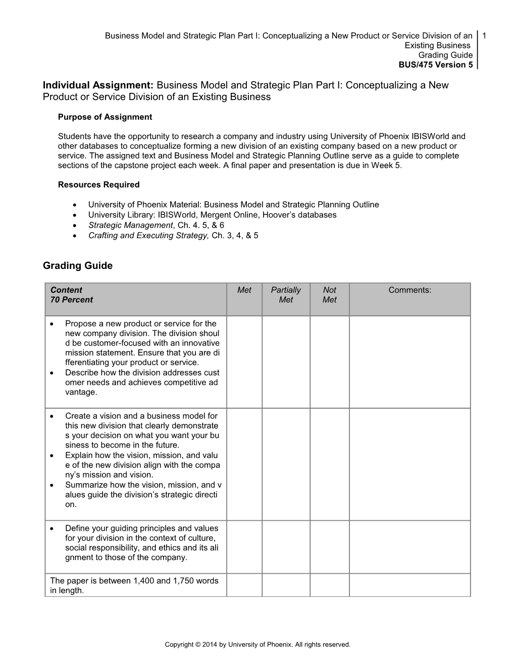 Paper Grading Guide