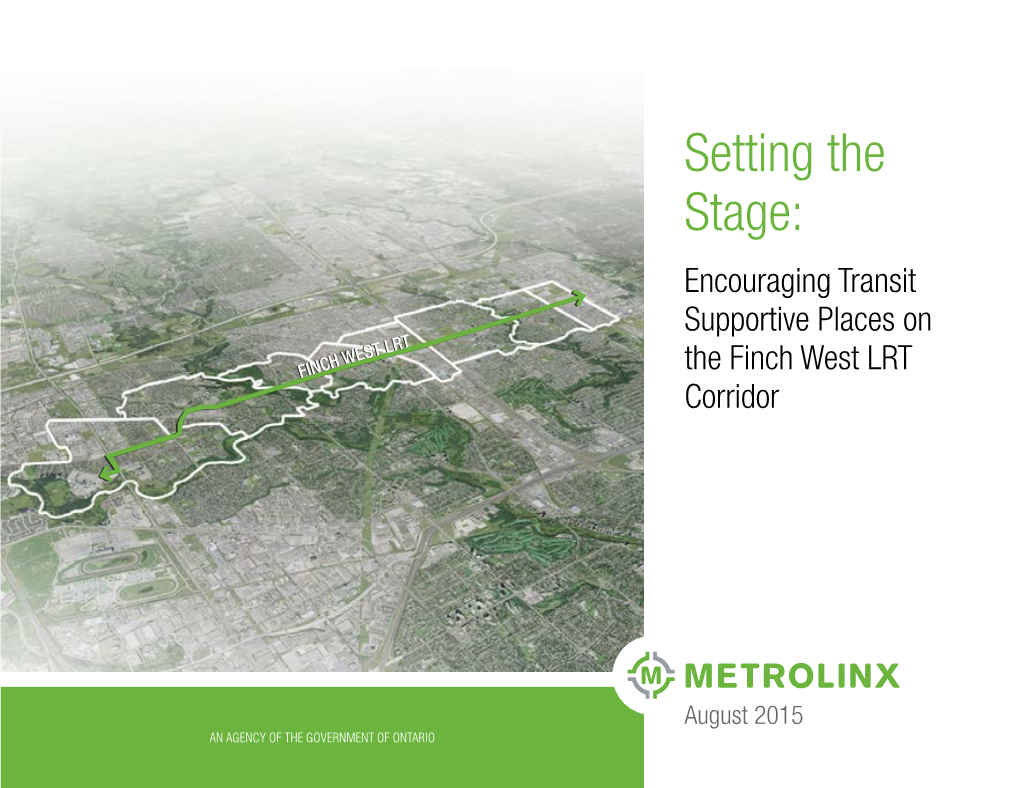 Setting the Stage: Encouraging Transit Supportive Places on Finch West