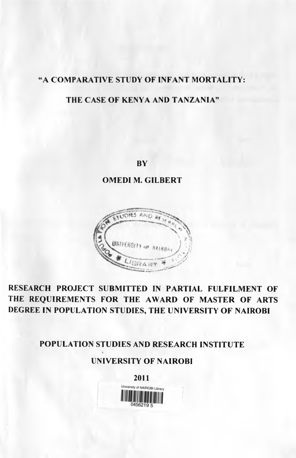 A Comparative Study of Infant Mortality: the Case of Kenya and Tanzania